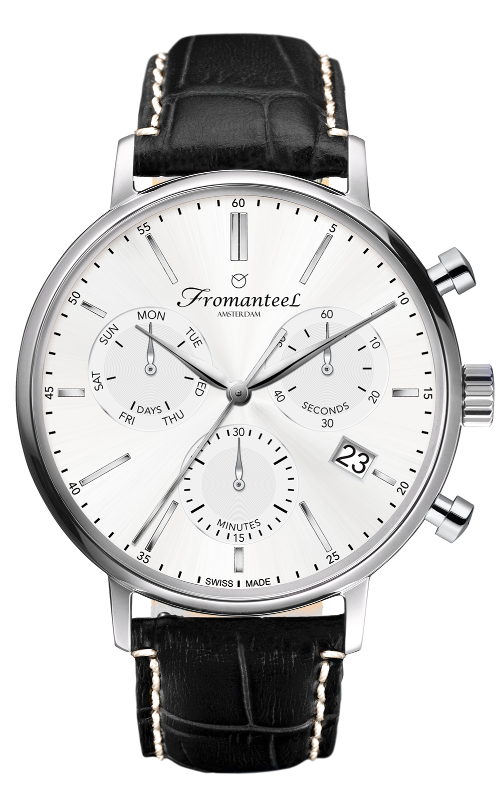 Swiss Made Men's Watch Fromanteel Generations White Chronograph Diameter 42 mm