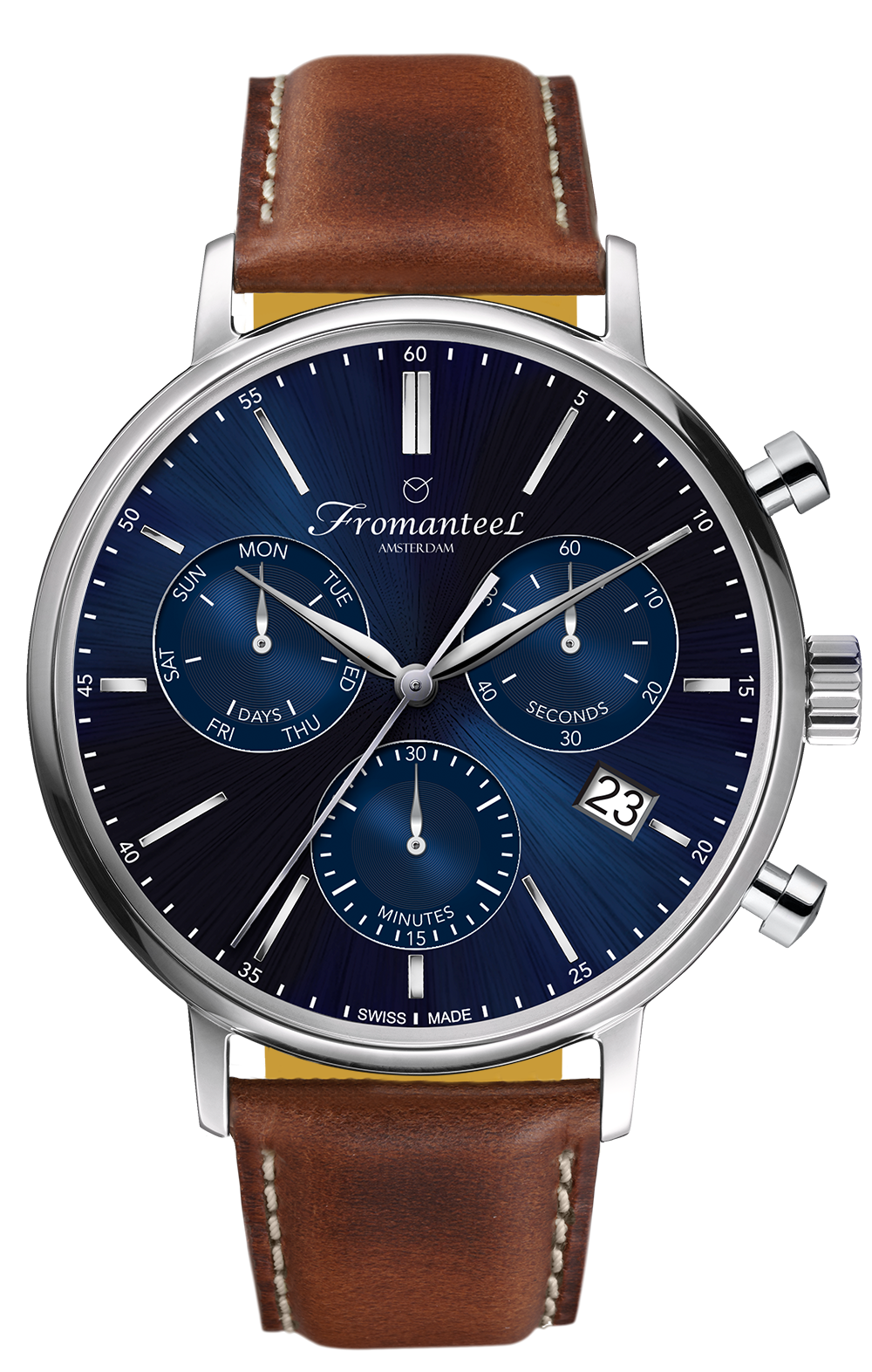 Swiss Made Men's Watch Fromanteel Generations Chronograph Blue Diameter 42 mm