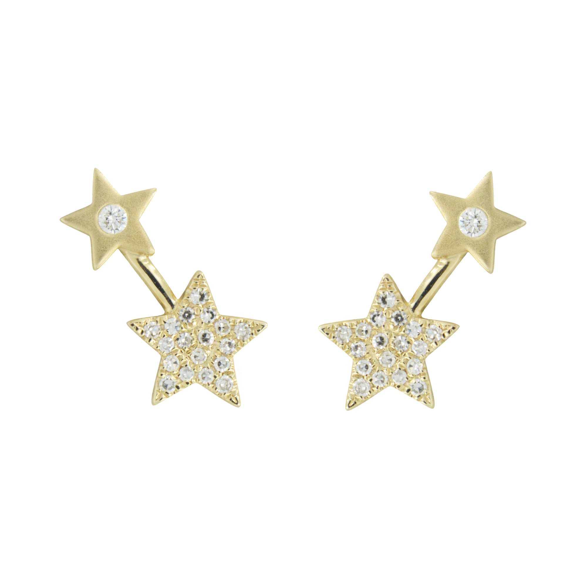 14K Gold Single Diamond Star Stud Earring – BrookeMicheleDesigns