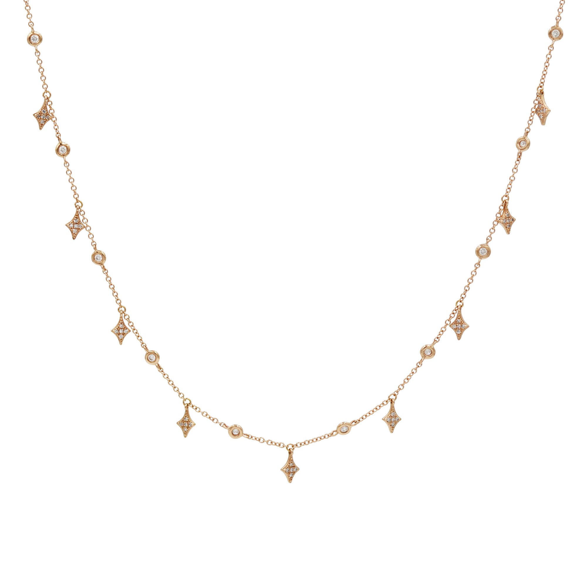 Adira Cushion Cluster Choker | Shop 18K Gold and Diamond Jewelry Choker Necklaces | Sara Weinstock Fine Jewelry Rose Gold