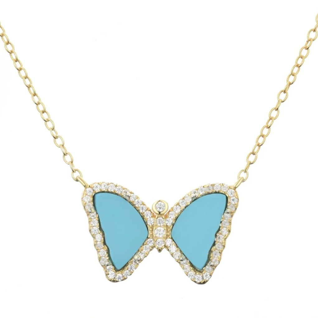 Van Cleef & Arpels Lucky Alhambra Big Turquoise Butterfly Pendant