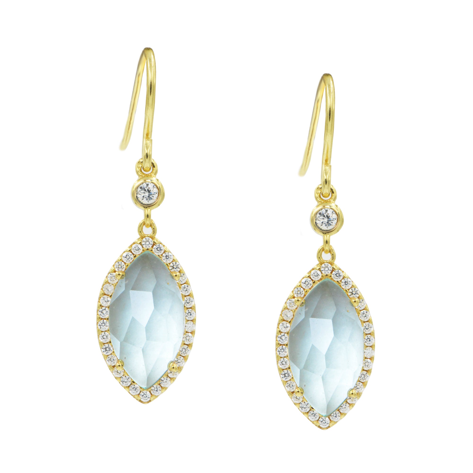 Adina Earrings With Lab-Created Gemstone and Crystals - KAMARIA