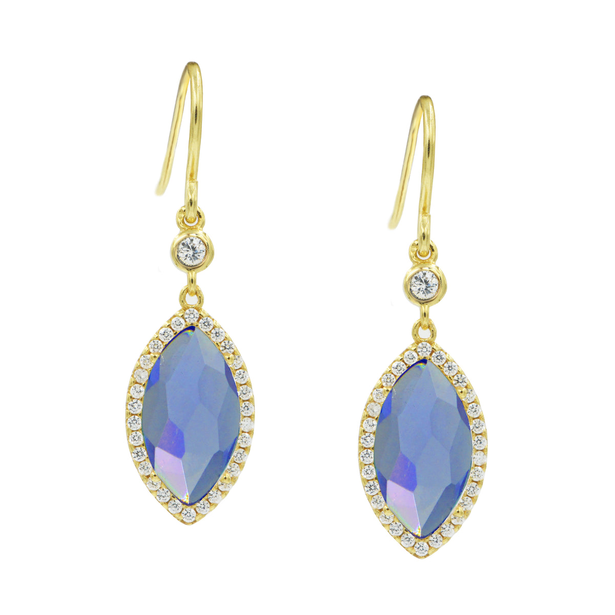 Adina Earrings With Lab-Created Gemstone and Crystals - KAMARIA