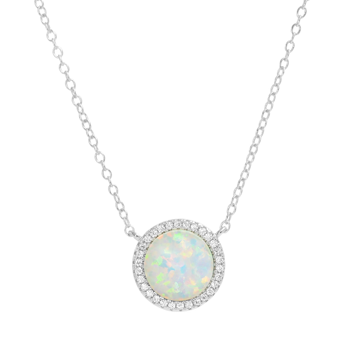 Beacon Opal Circle Necklace With Crystals - KAMARIA