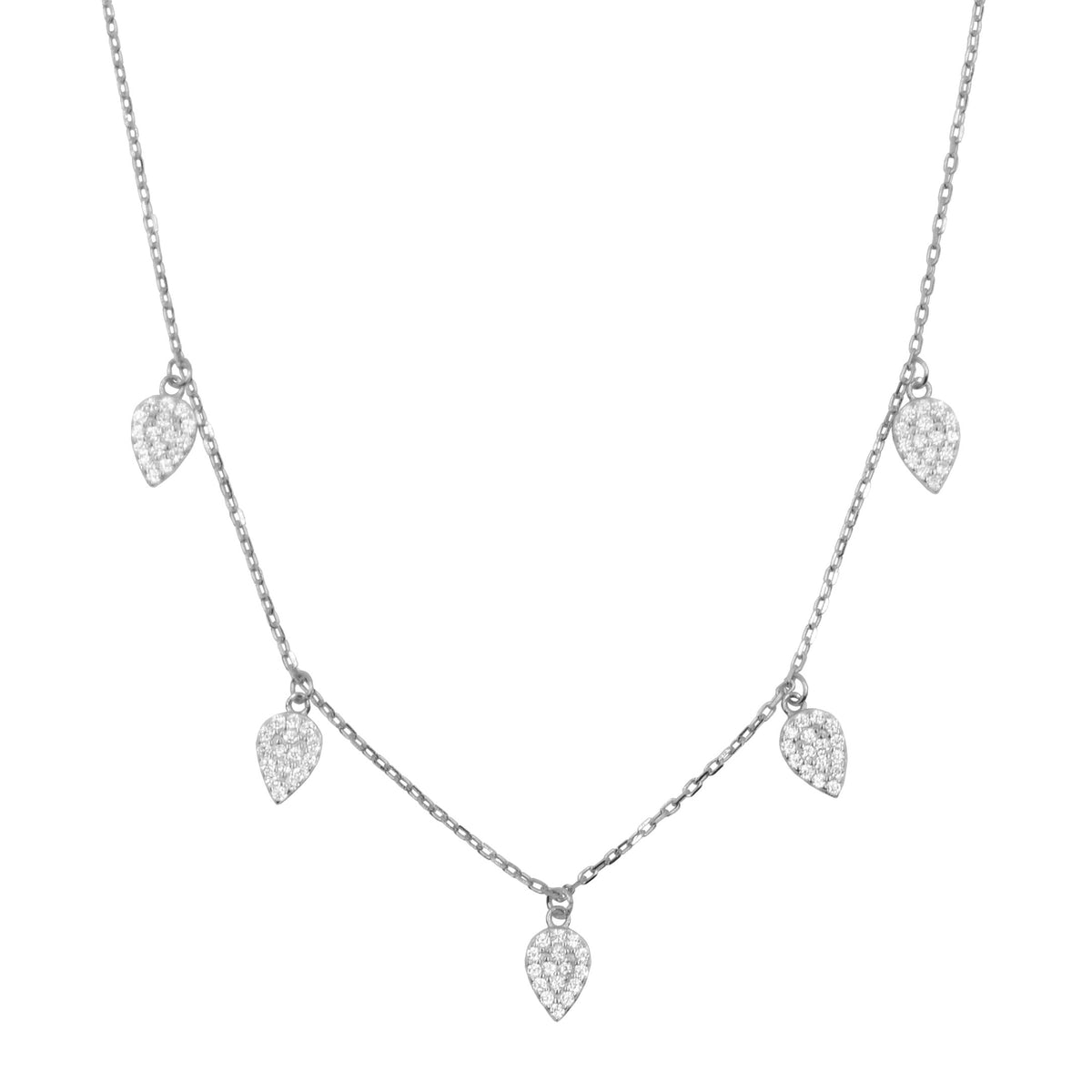 Blessings Leaf Choker Necklace With Crystals - KAMARIA