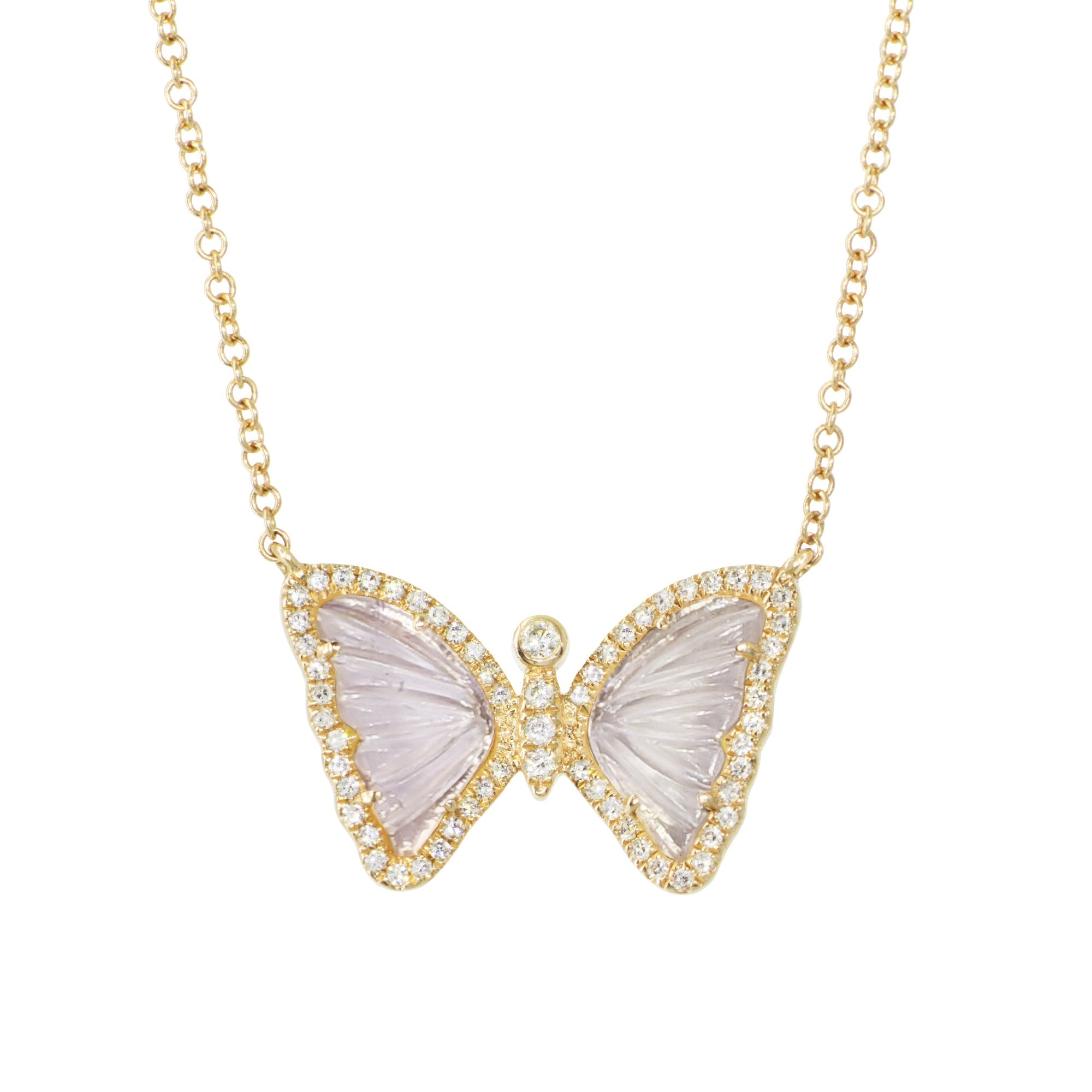 Meet Beautiful Heavy Industry Light Luxury Fairy Butterfly Full Diamond  Necklace Micro-Inlaid Full Diamond Luxury Argyle Pink Diamond Chain Set