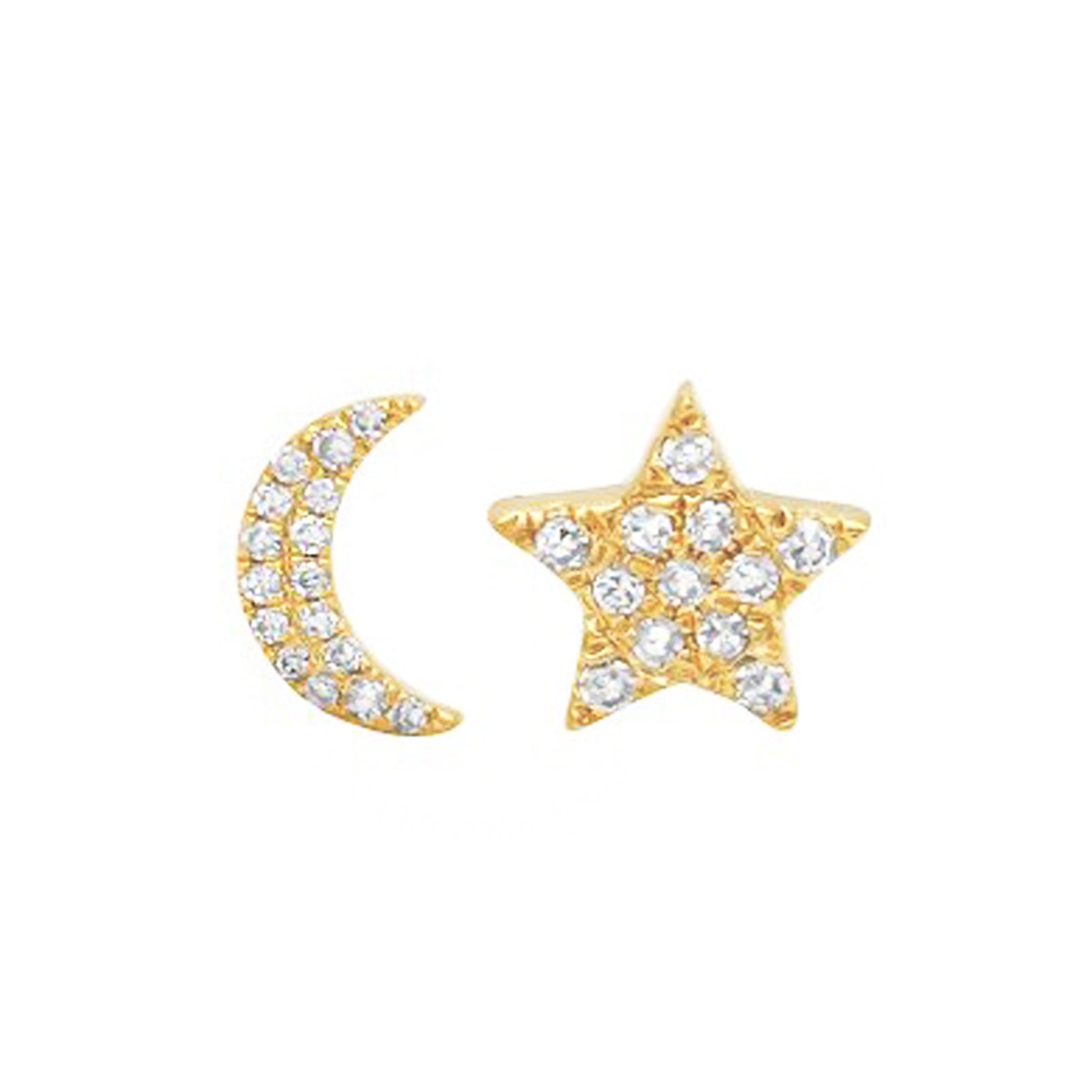 Rhombus Crescent Star Pendant - Raw Brass Rhombus Moon Earring Charms - Jewelry  Making Supplies - 36x19x0.6mm - 3118