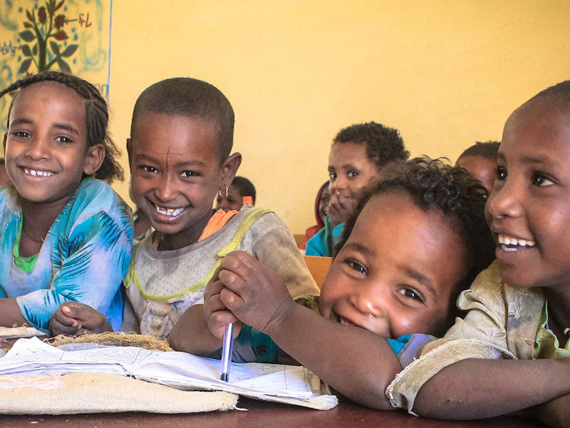 Ethiopian kids in classroom