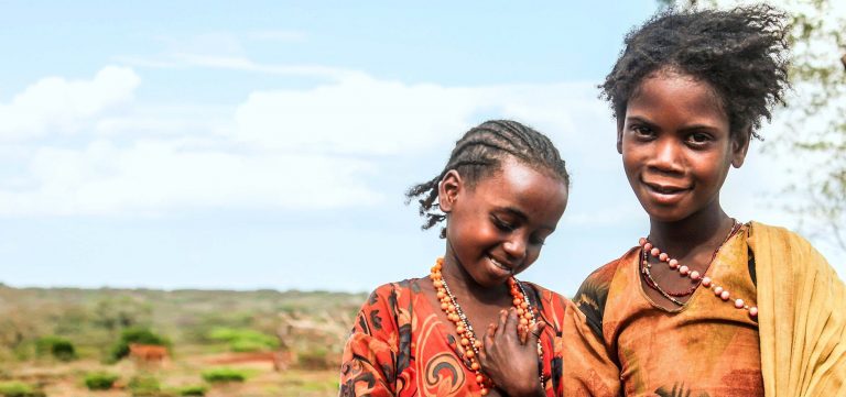 Kids in field Ethiopia