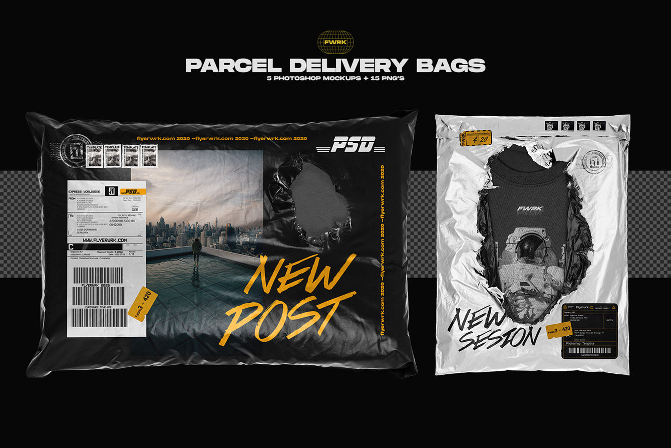 Download Parcel Delivery Bag Mockups - flyerwrk