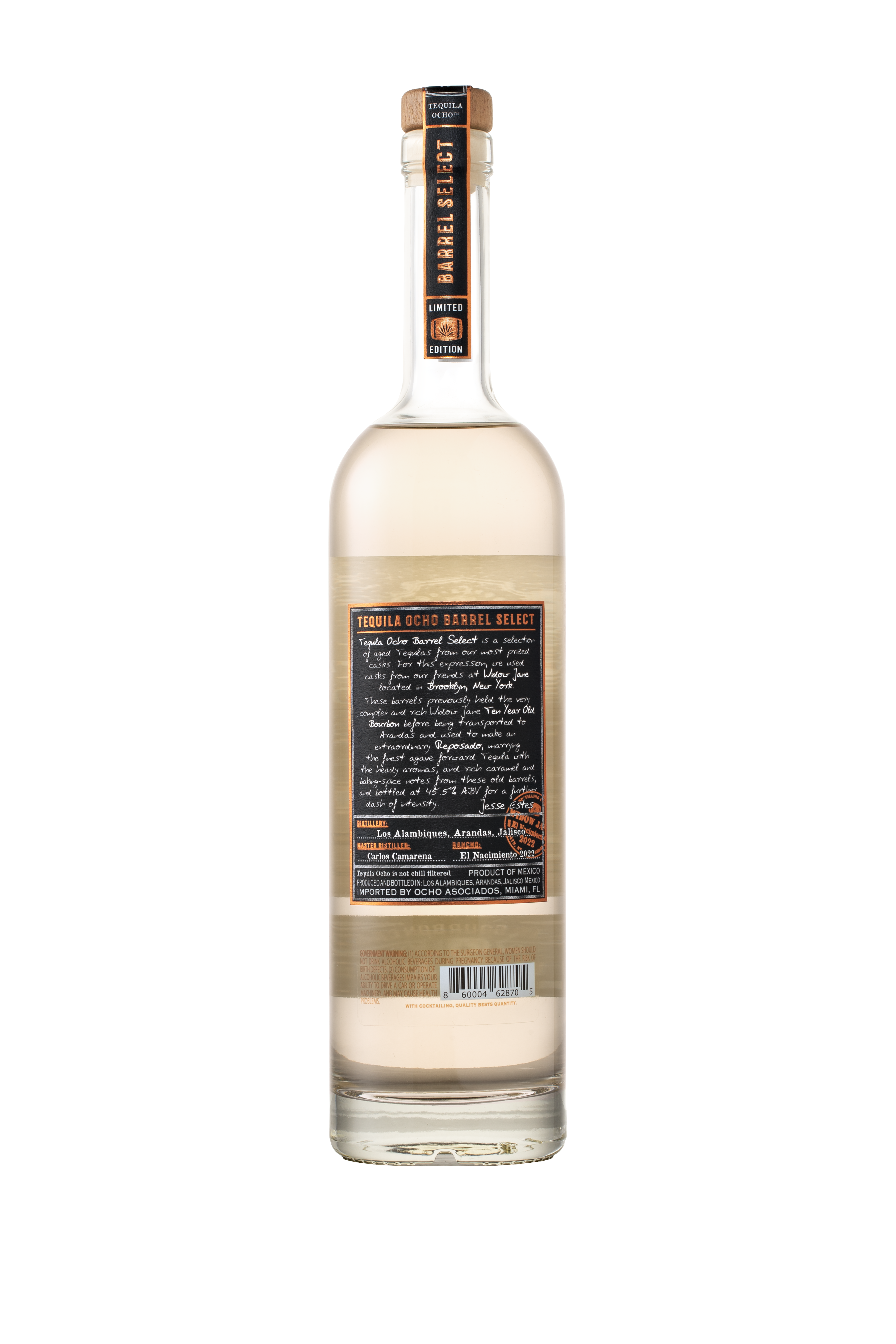 Tequila Ocho Reposado Widow Jane Barrel Select