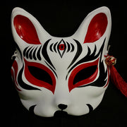 Half Face Kitsune Mask - The Third Eye in Red