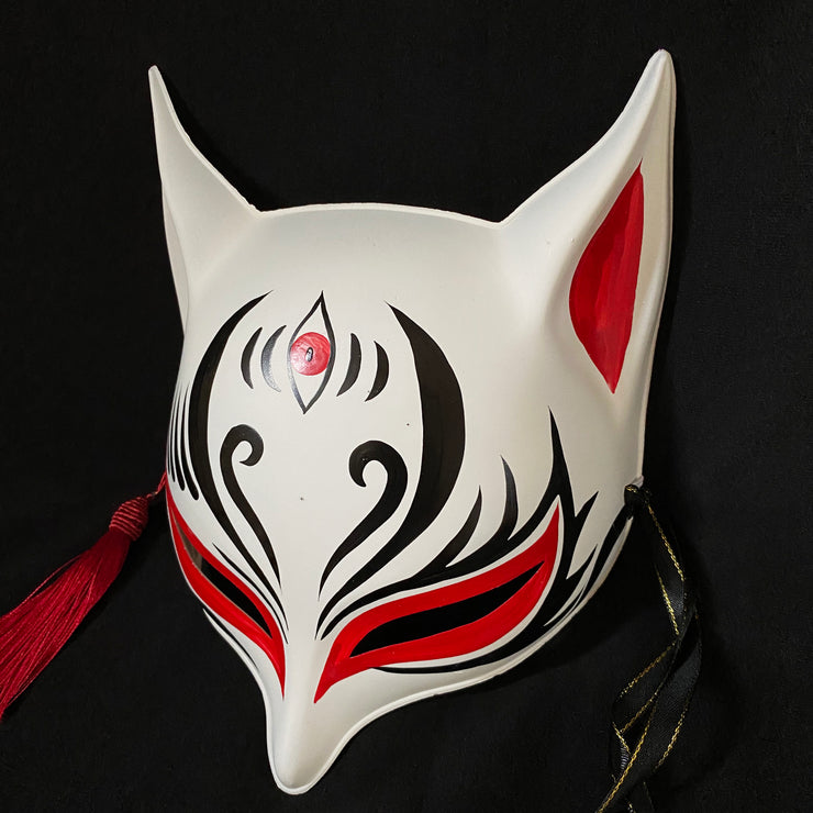 Kitsune mask sharp ears kitsune mask - the third eye in red