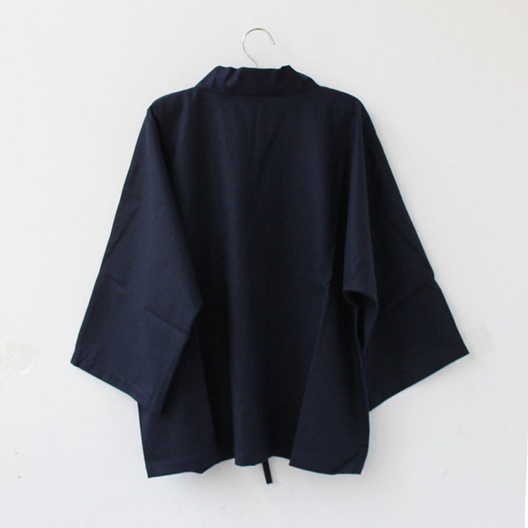 Black Traditional Japanese Style Women's Kimono Jacket Haori | Foxtume