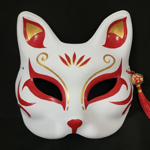 Kitsune Mask Half Face Kitsune Mask - Oriental Beauty Foxtume