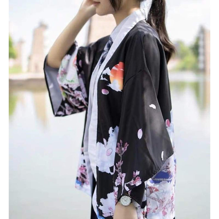 Haori mt fuji kimono cardigan foxtume