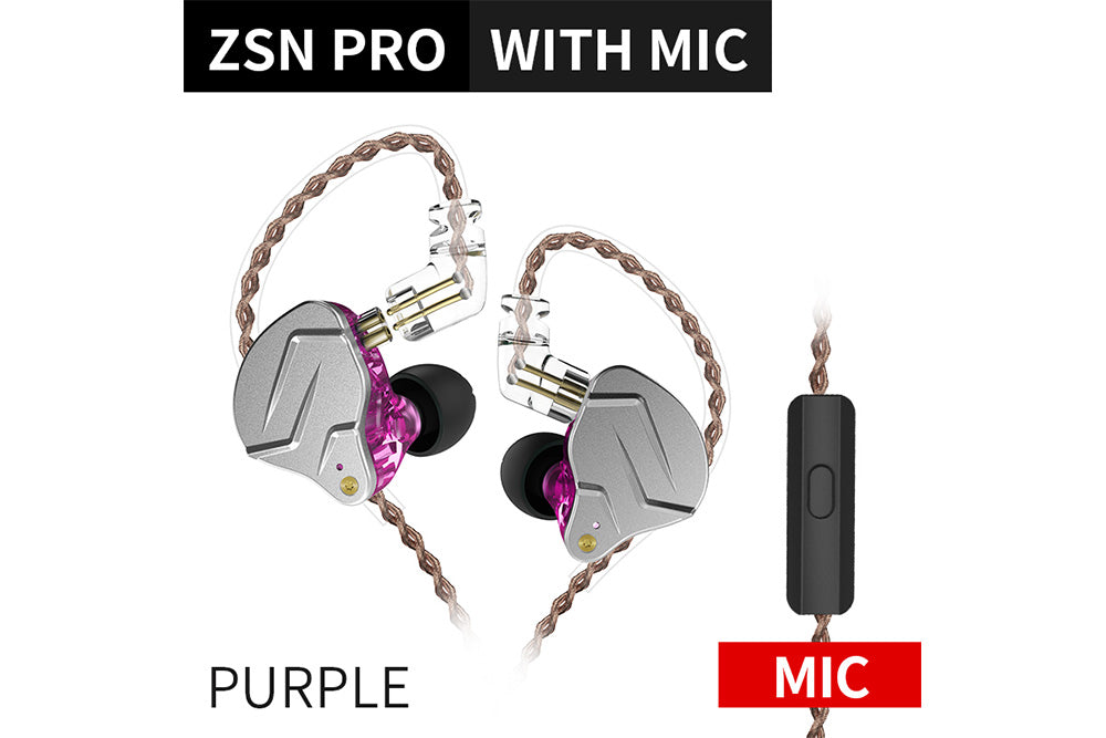 Kz Zsn Pro 1ba 1dd Hybrid Hifi Bass Earbuds Iem Headphones Sport Nois