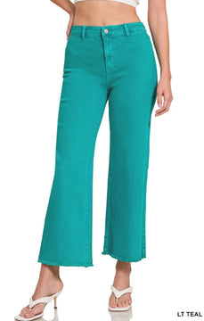 Turquoise Cropped Denim