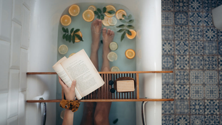pure parima reading book bath bathtub soak