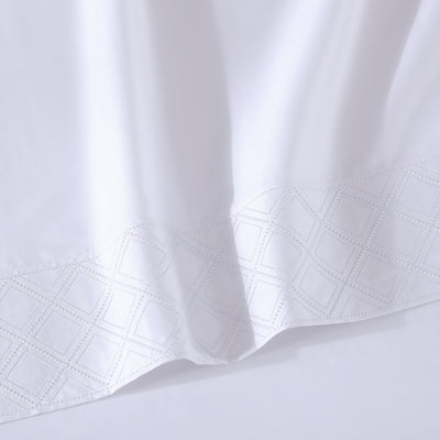 Pure Parima Egyptian Cotton Sheets Hira Sheet Set | 100% Giza Egyptian Cotton#color_white