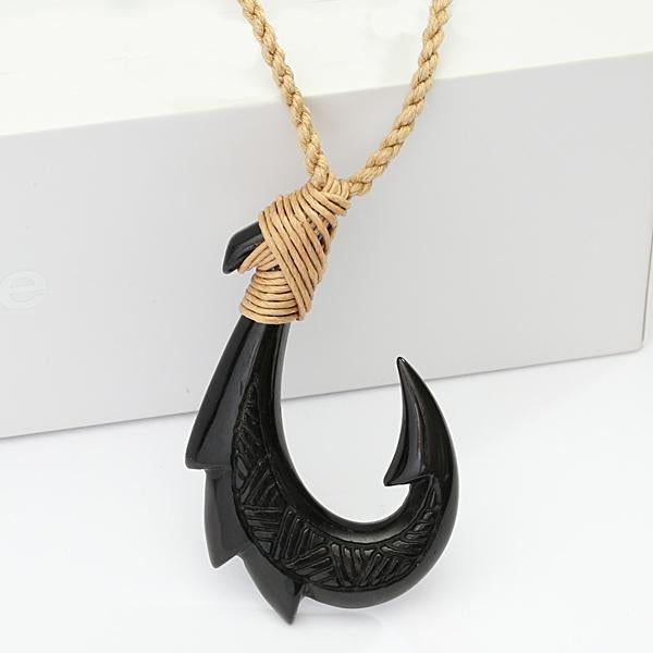 Bone Hawaiian Fish Hook Necklace – Charming Shark Retail, Necklace