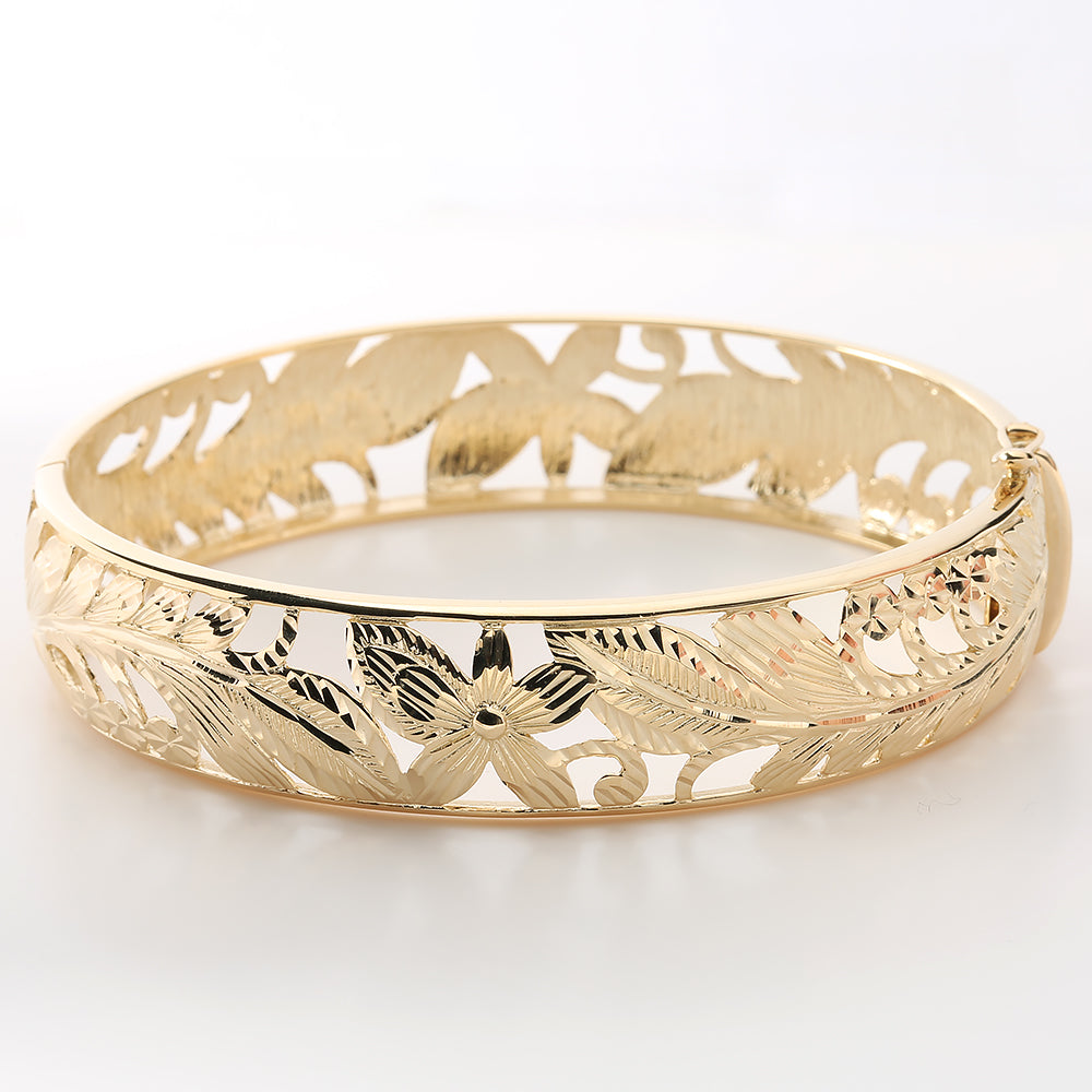 1-0630) Gold Laminate - 6mm Leaf Bracelet - 7.5