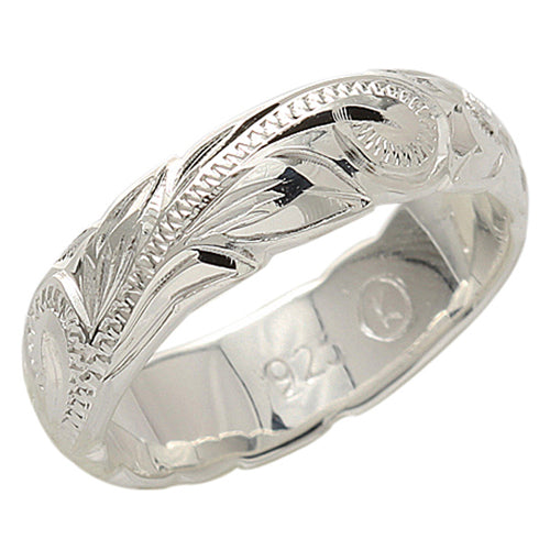 Sterling Silver Hawaiian Scroll Cut Out Edge Ring 8mm Heavy Weight