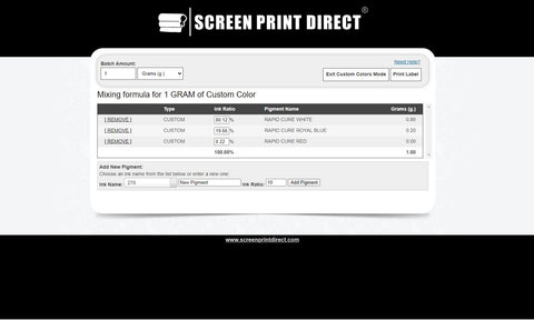 Pantone Color Mixing System