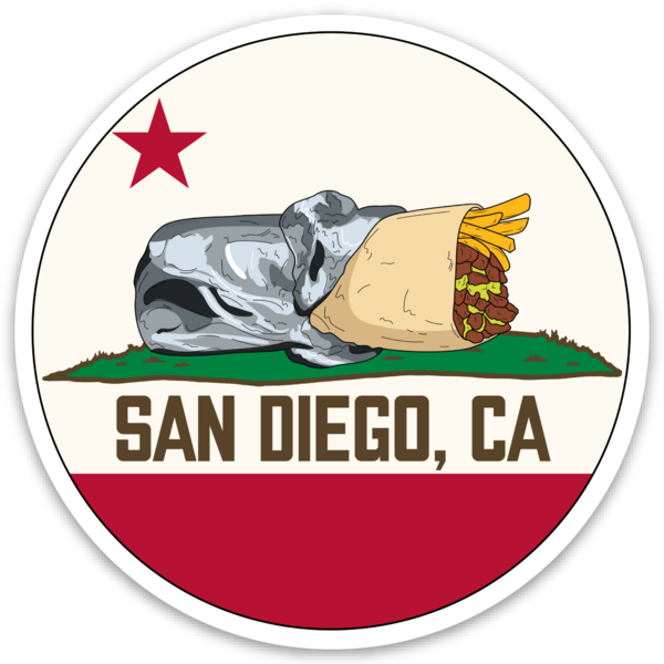 San Diego, CA Flag - Bumper Sticker (City Connect) - SanDiegoHumor