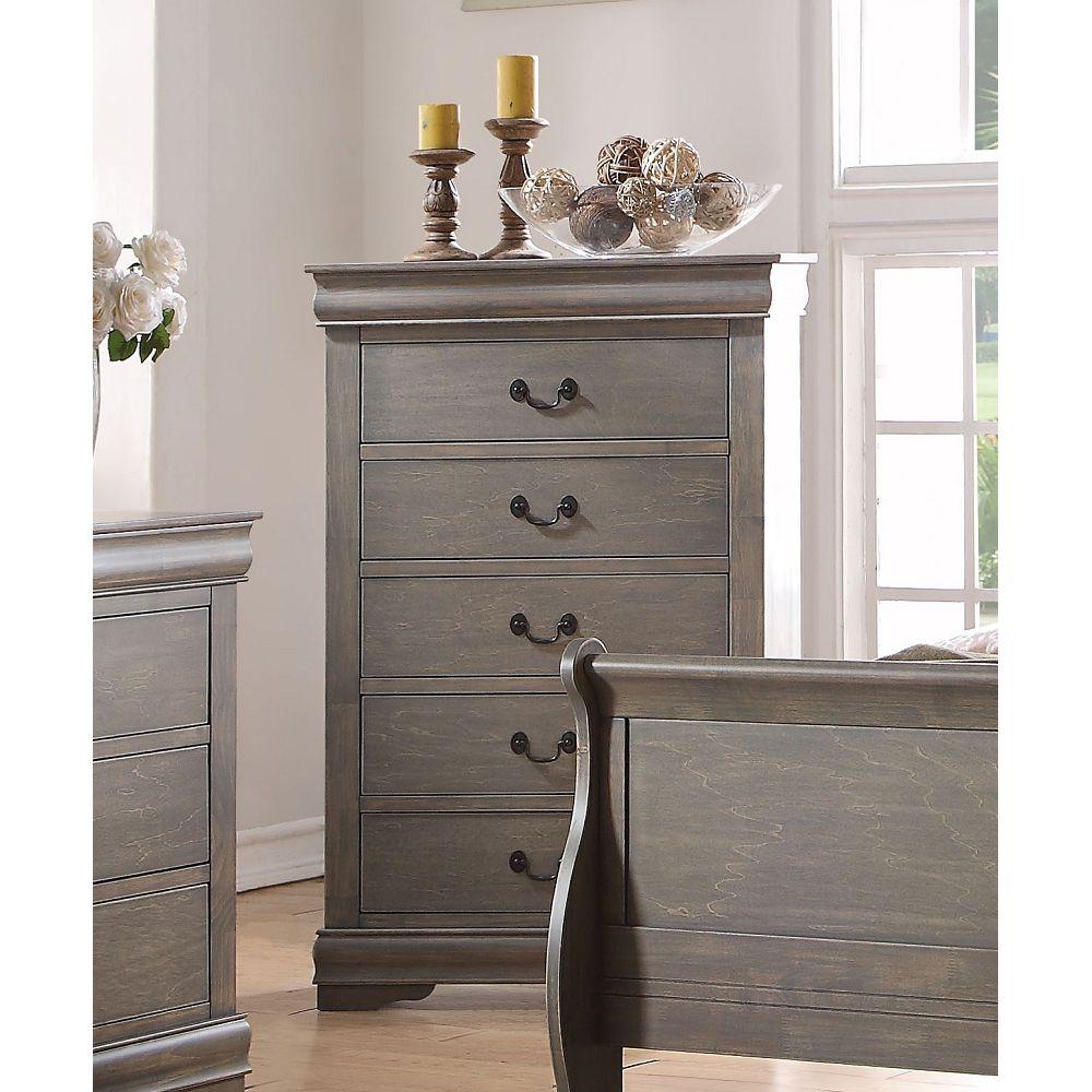  ACME Furniture Louis Philippe Chest, Antique Gray, One Size :  Home & Kitchen