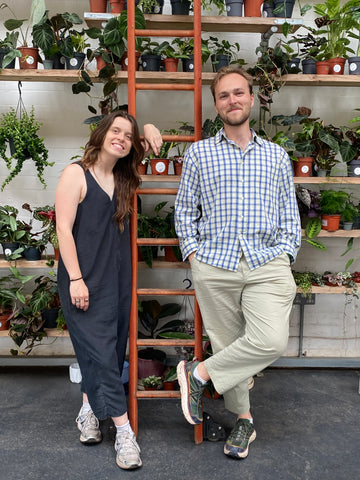 Charlie and Louis standing by the ladder in The Watered Garden