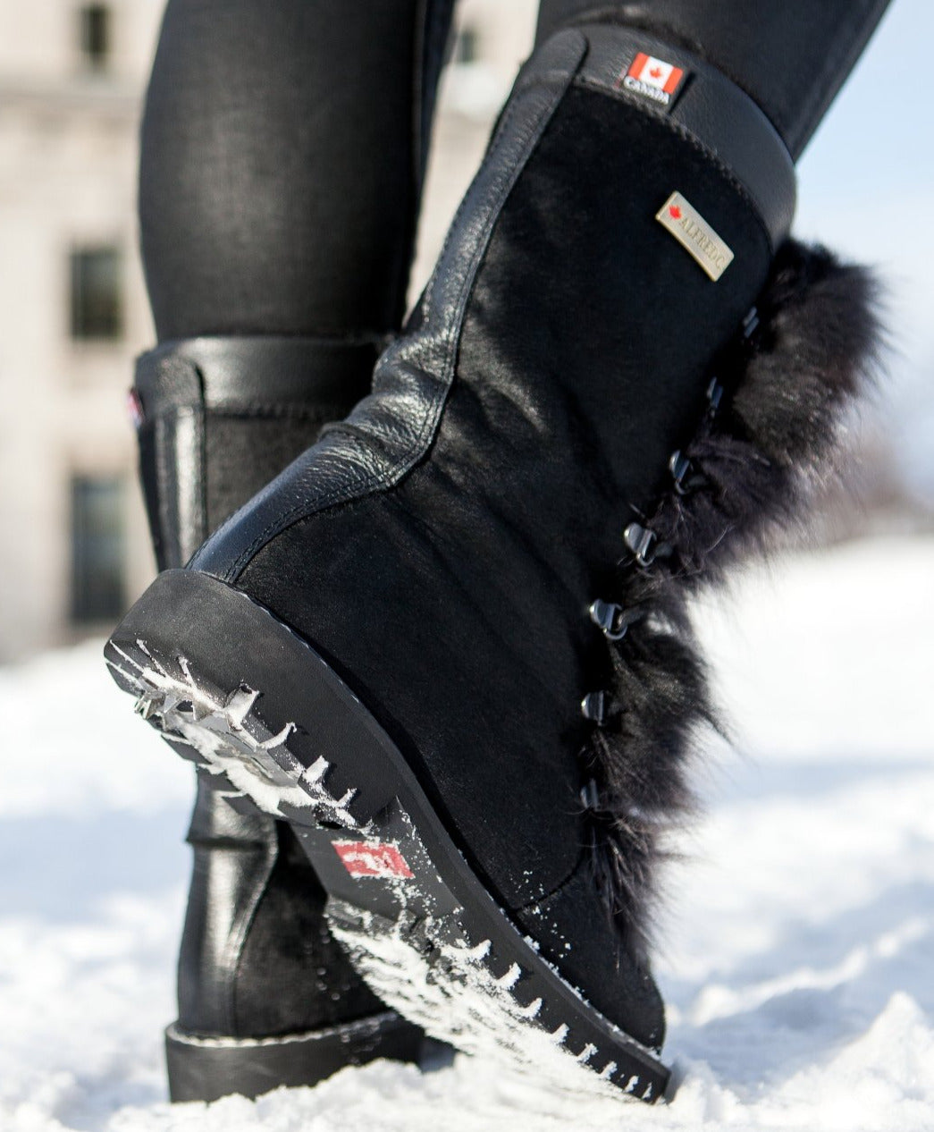 winter boots with retractable cleats