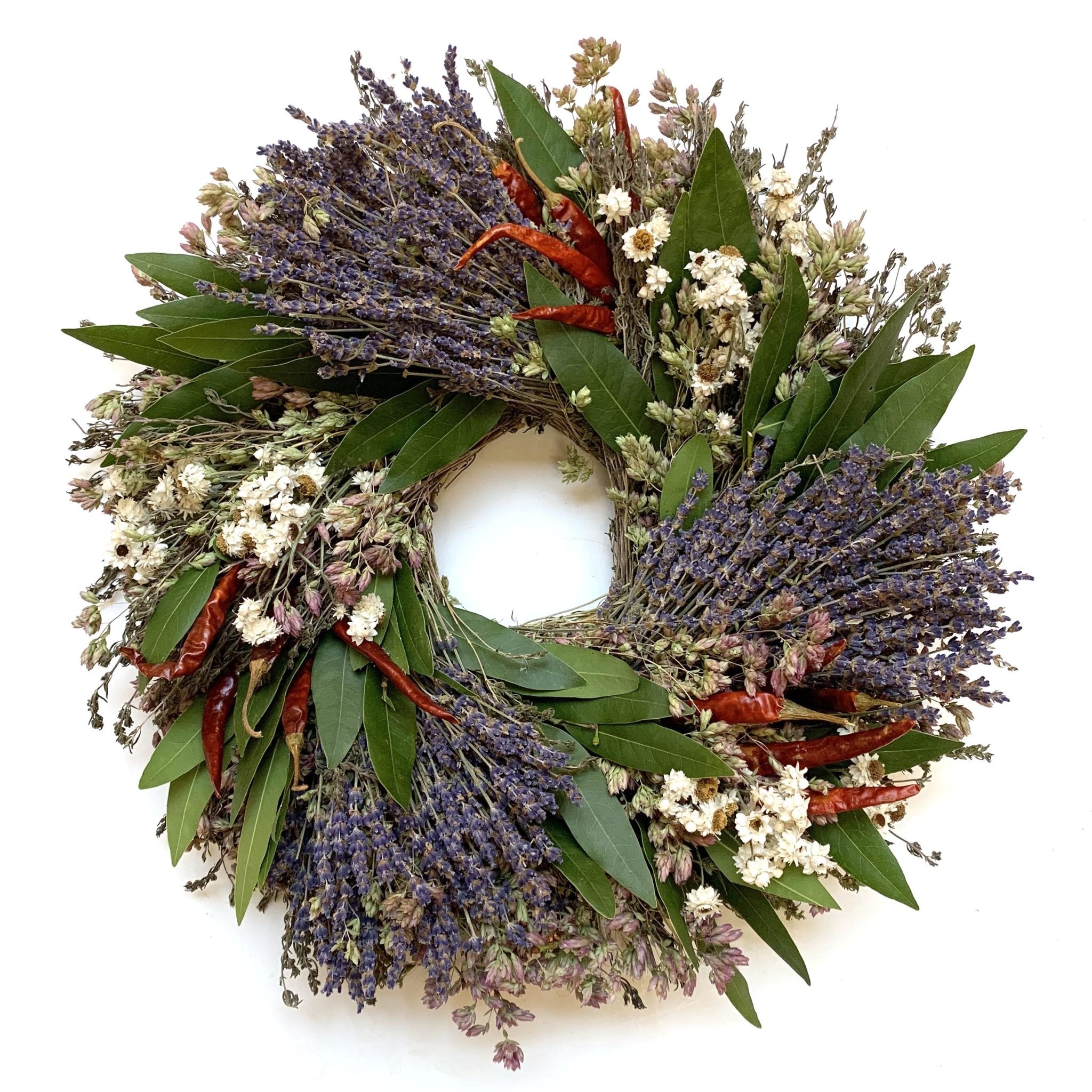 Garden Herbs Natural Dried and Preserved Wreath - 18”–