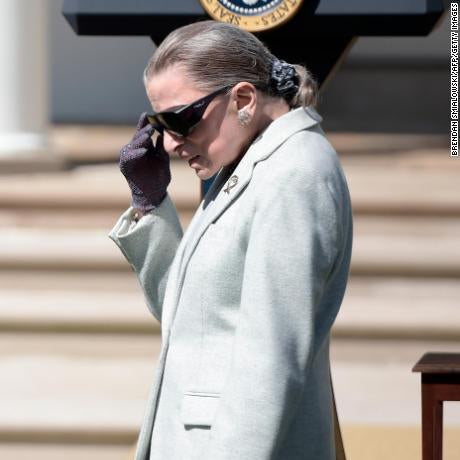 Justice Ruth Bader Ginsburg wearing a scrunchie