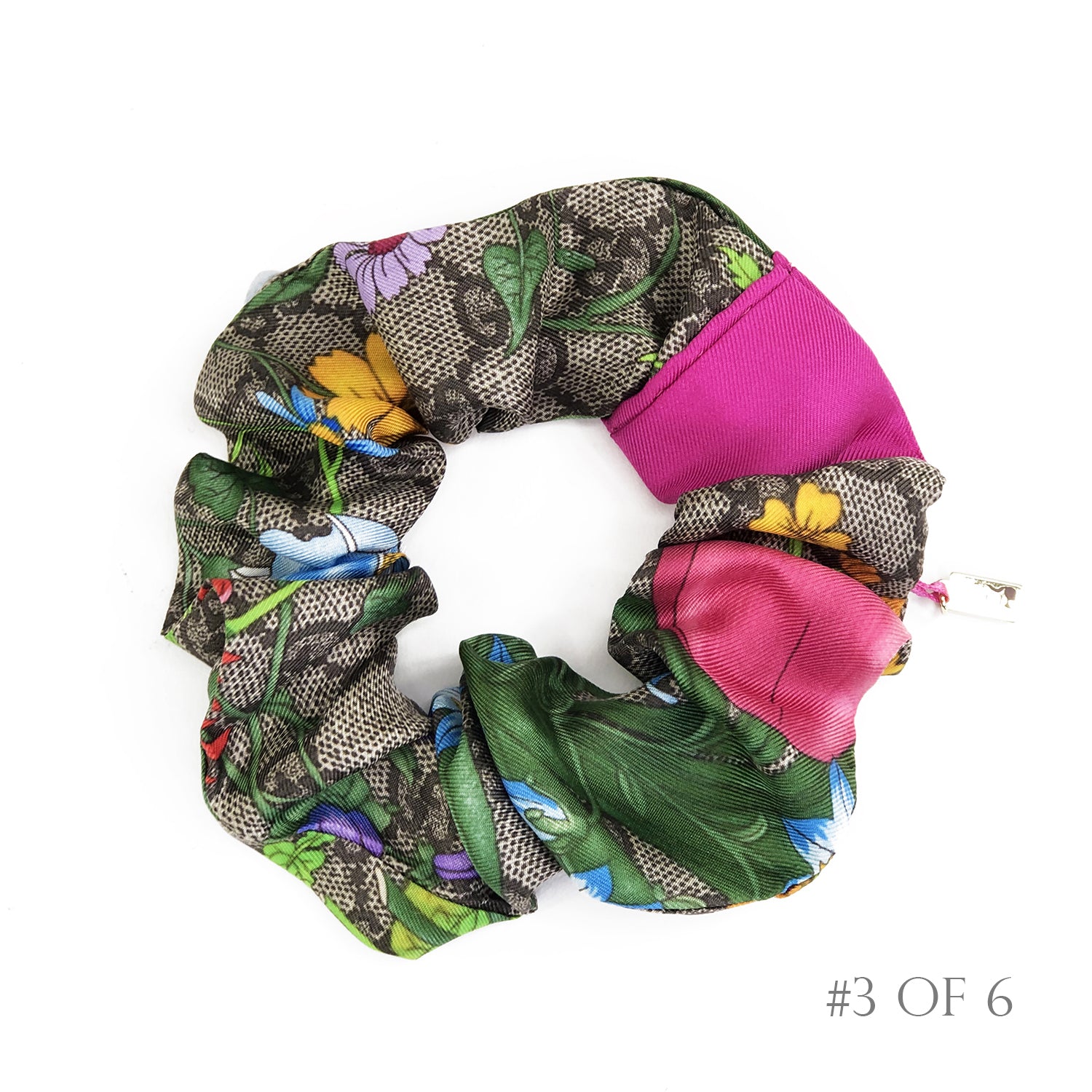 Gucci Vintage Scarf Scrunchie made from Fuchsia Floral & GG Print – Piggi International