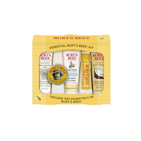 Burt's Bees Essential Everyday Beauty Gift Set, 5 Travel Size Products - Deep Cleansing Cream, Hand Salve, Body Lotion, Foot Cream and Lip Balm - RudolphDelivers - Burts Bees Deep Cleansing Cream