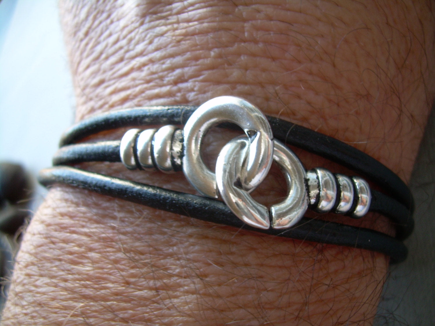 His and Hers Set of  Infinity Bracelets, Leather Bracelet, Coupl