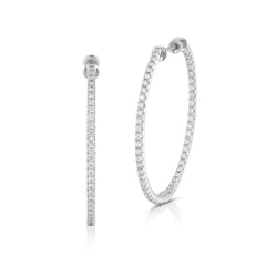 white gold inside out diamond hoop earrings