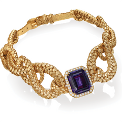 Amethyst and Hand-Woven Leather Necklace