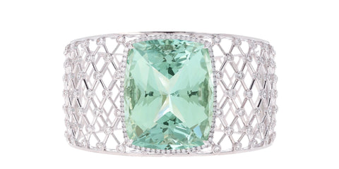 Aquamarine and Diamond Cuff Bracelet