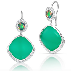 chrysoprase and opal earrings