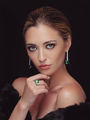 emerald and diamond drop earrings Stephen Silver Fine Jewelry