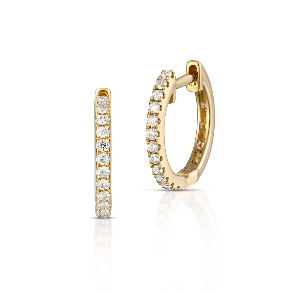 Diamond Huggie Hoop Earrings