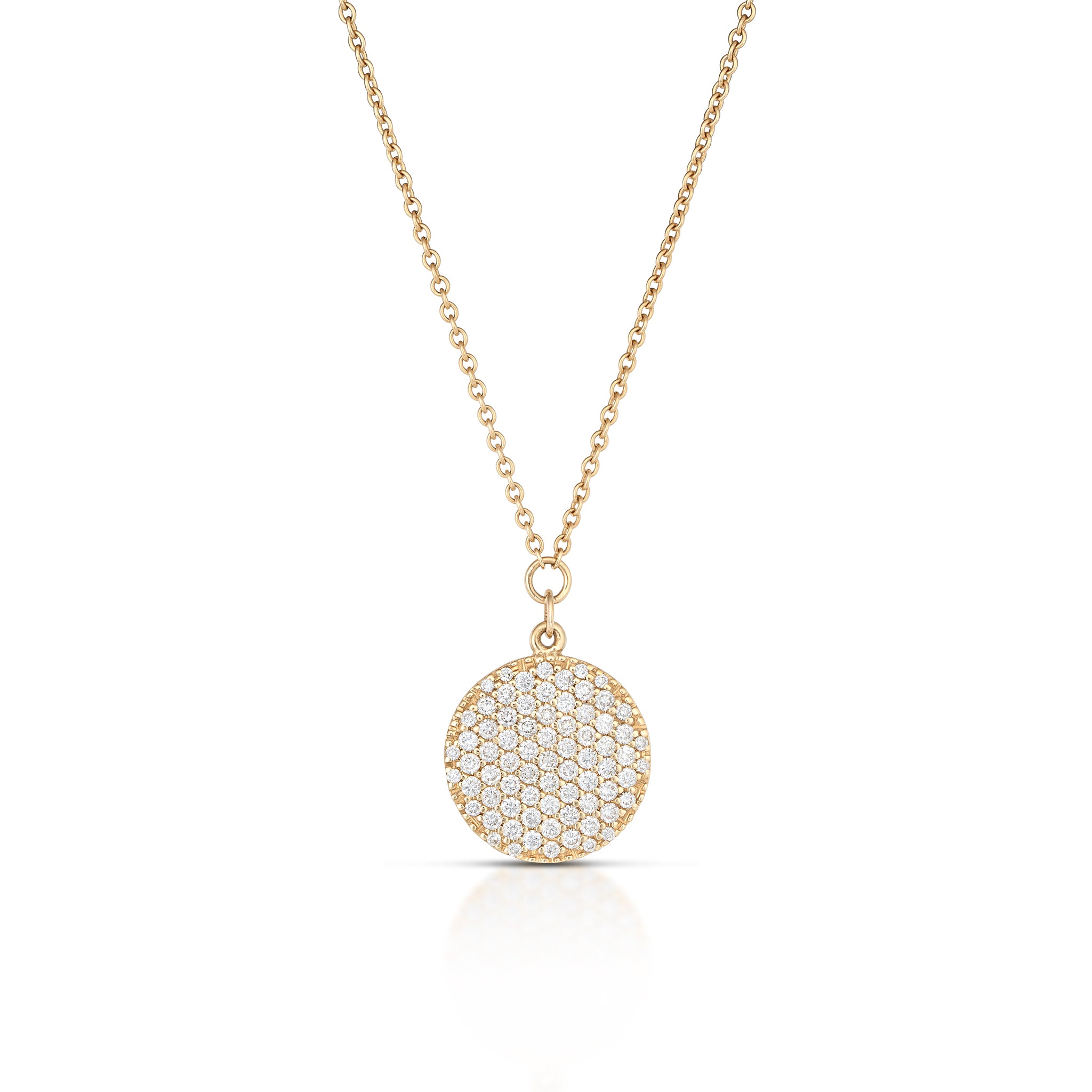 Diamond Pav  Disc Pendant