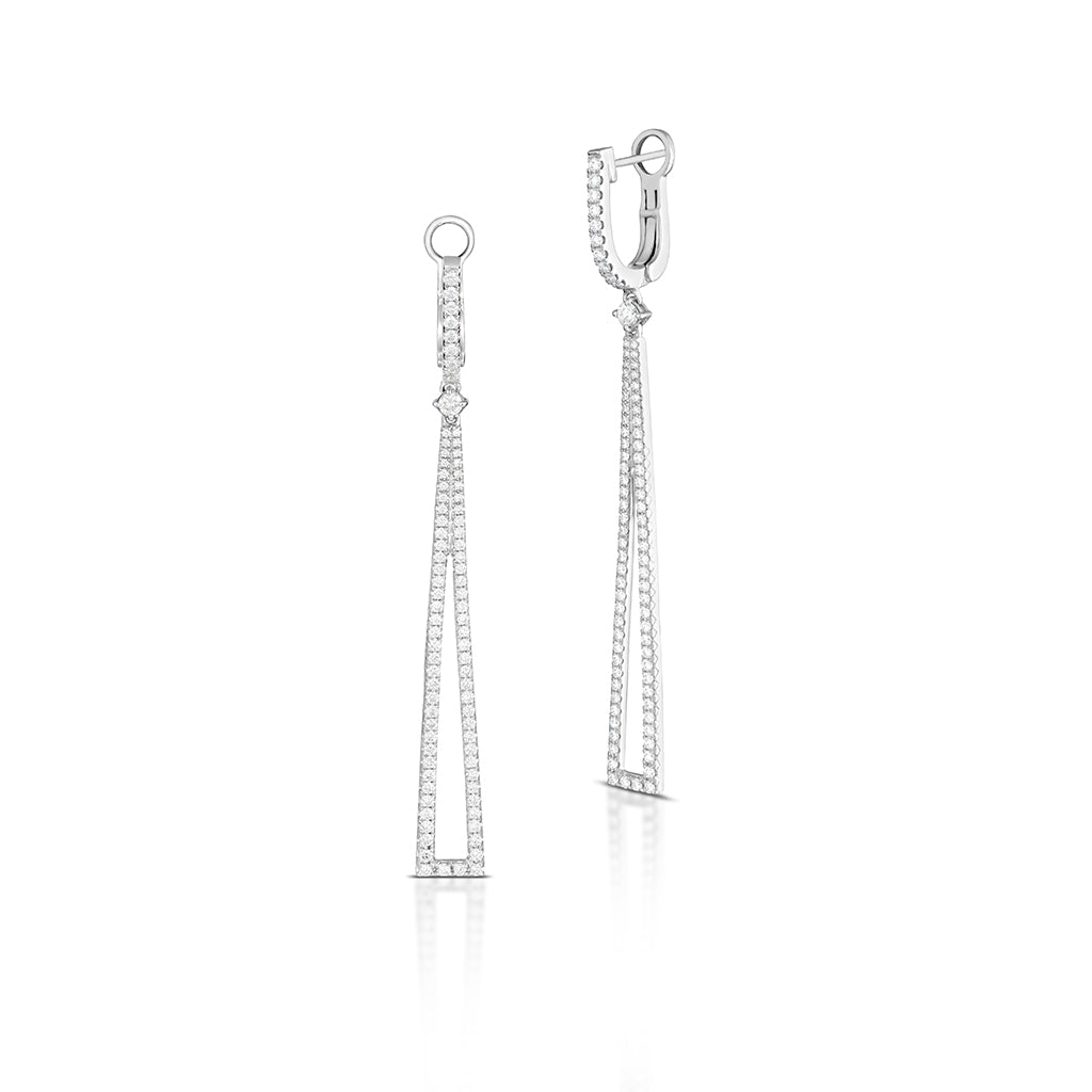 Diamond Triangular Drop Earrings