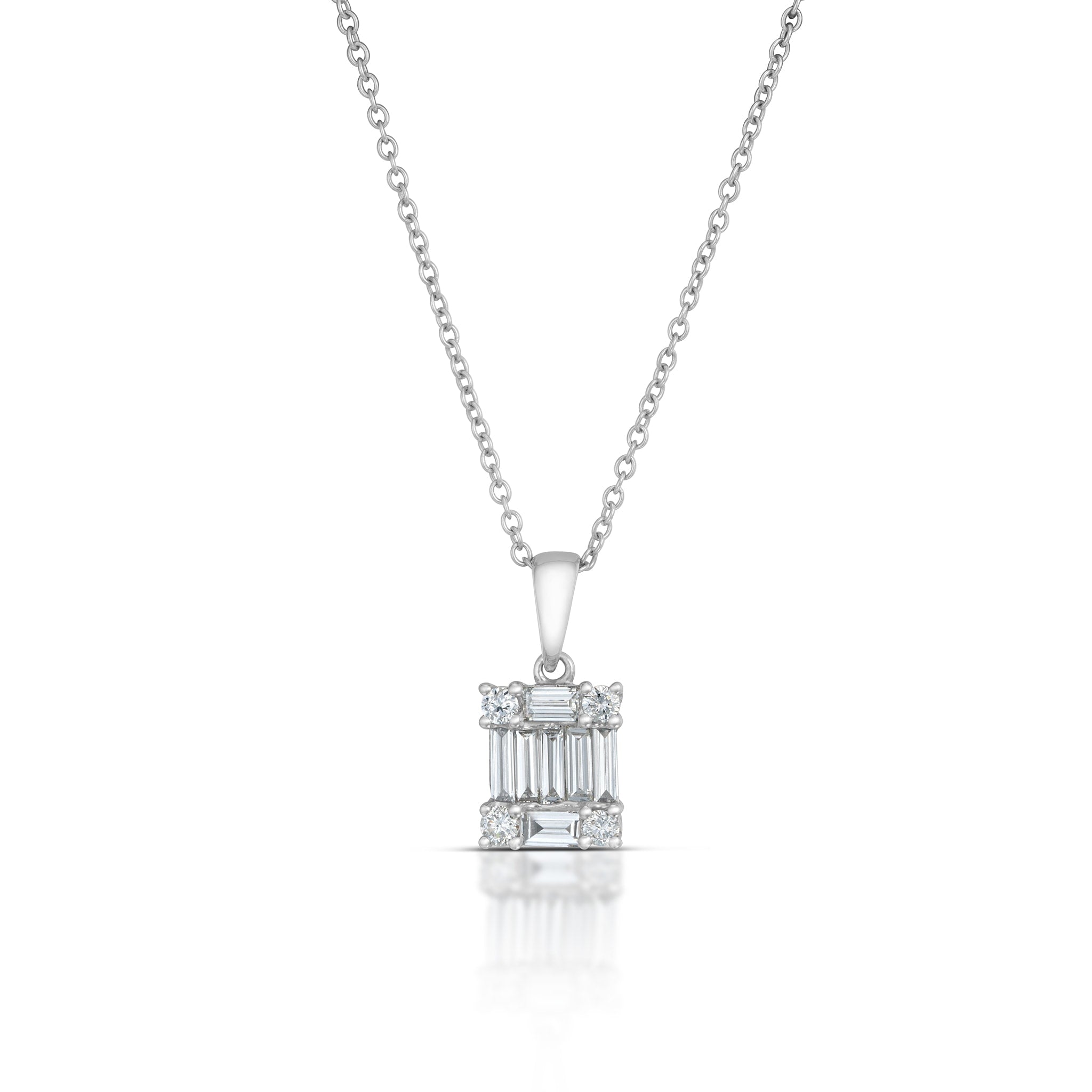 Diamond Baguette Illusion Necklace