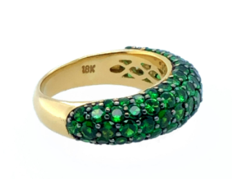 Tsavorite Garnet Pav  Ring