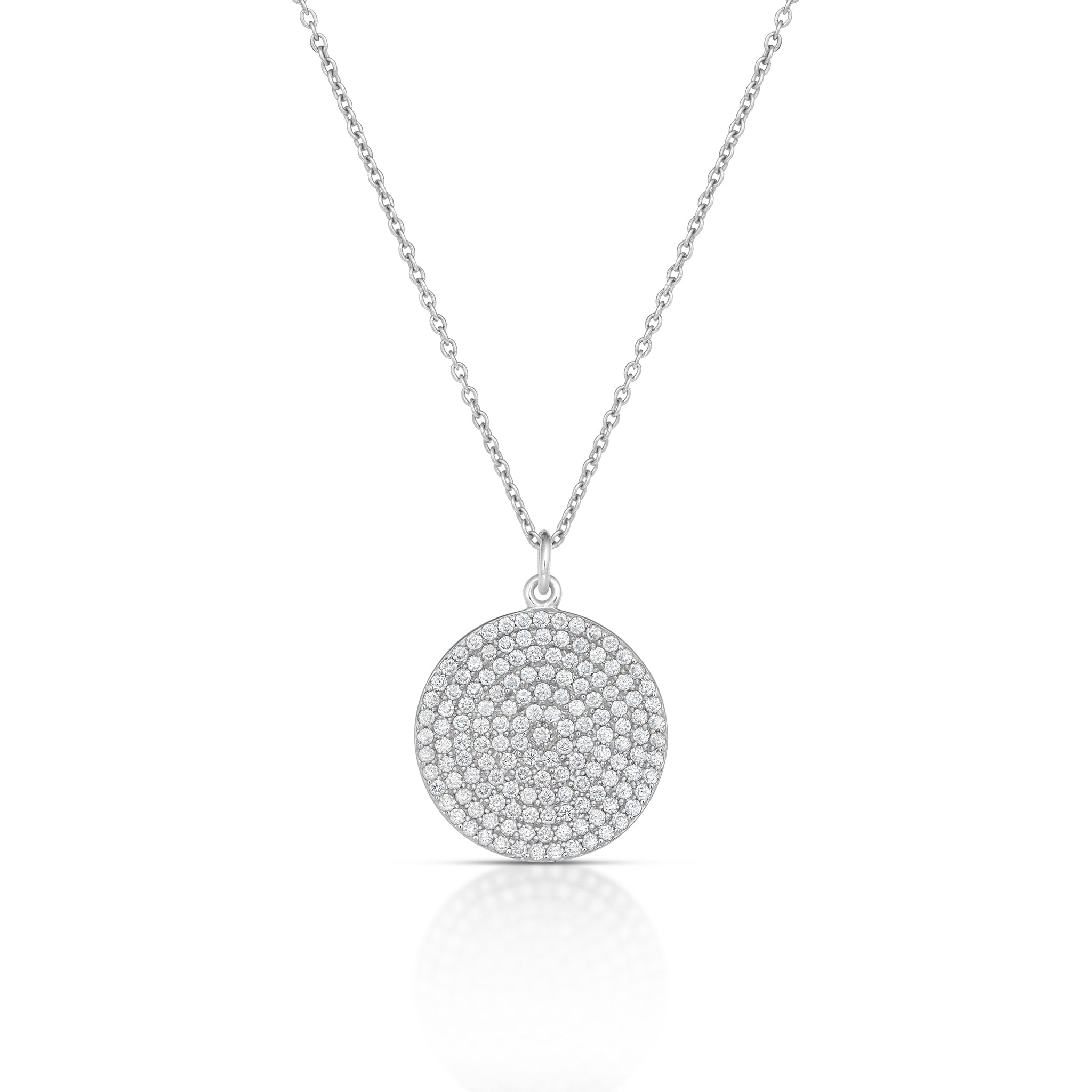 Diamond Pav  Disc Pendant