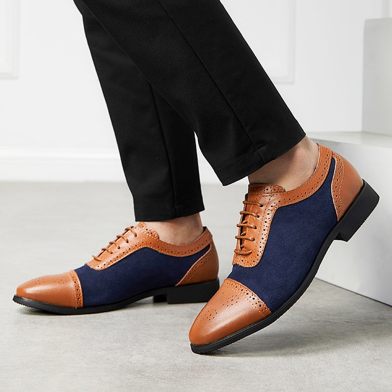 Invomall Men's Vintage Formal Business Shoes