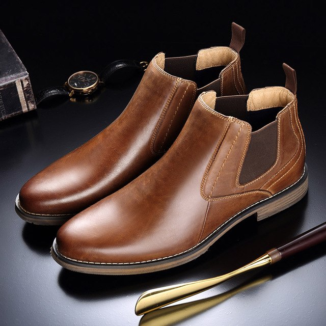 Invomall Men's Genuine Leather Oxford Shoes